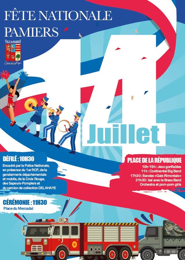Affiche Pamiers 14 juillet 2026